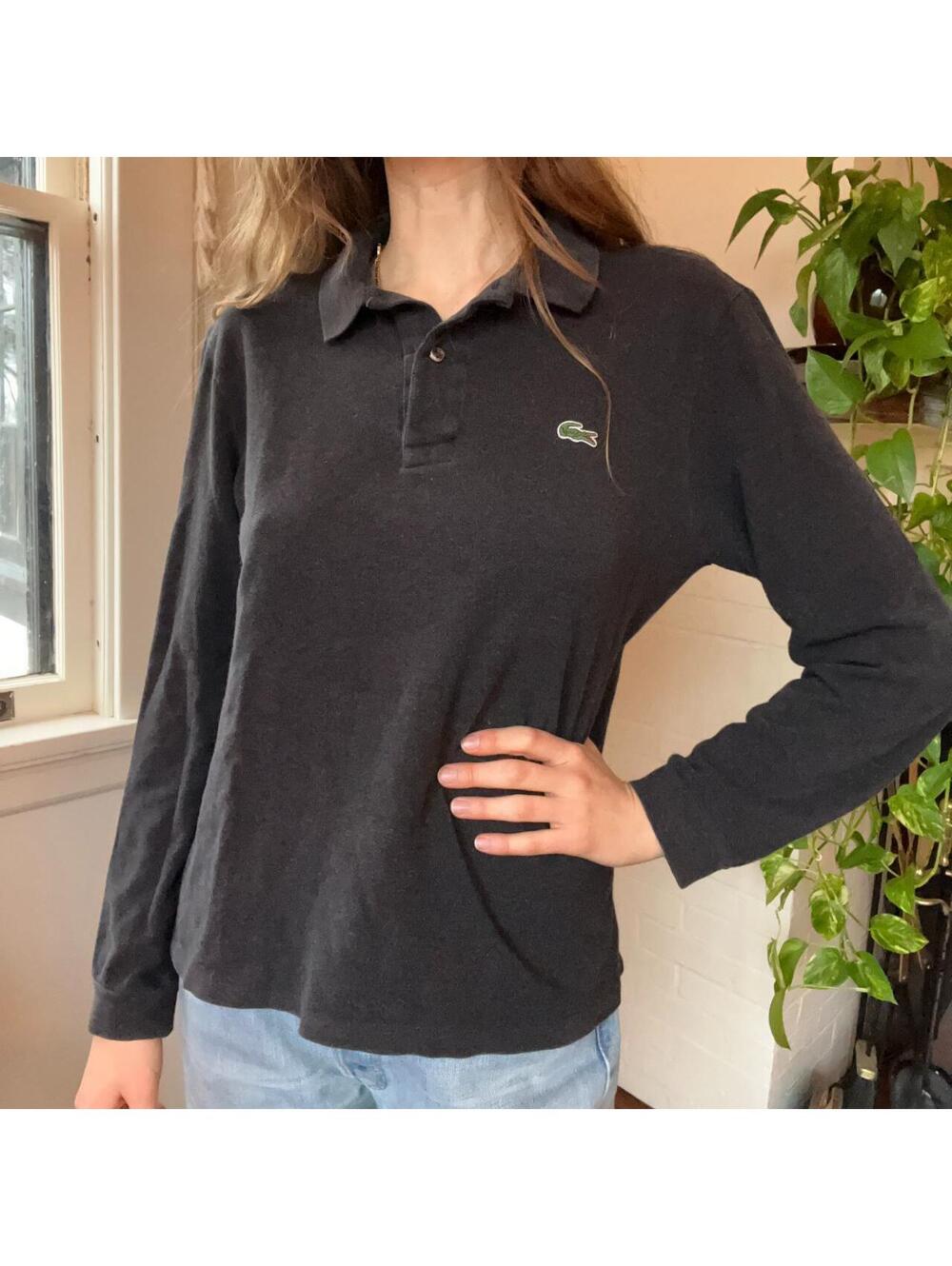 Vintage Lacoste Long Sleeves Polo, Classic Fit, Grey